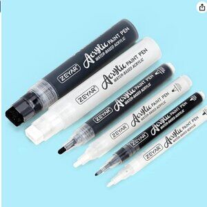 ZEYAR Acrylic Paint Marker Pens, 3 Different Point Size